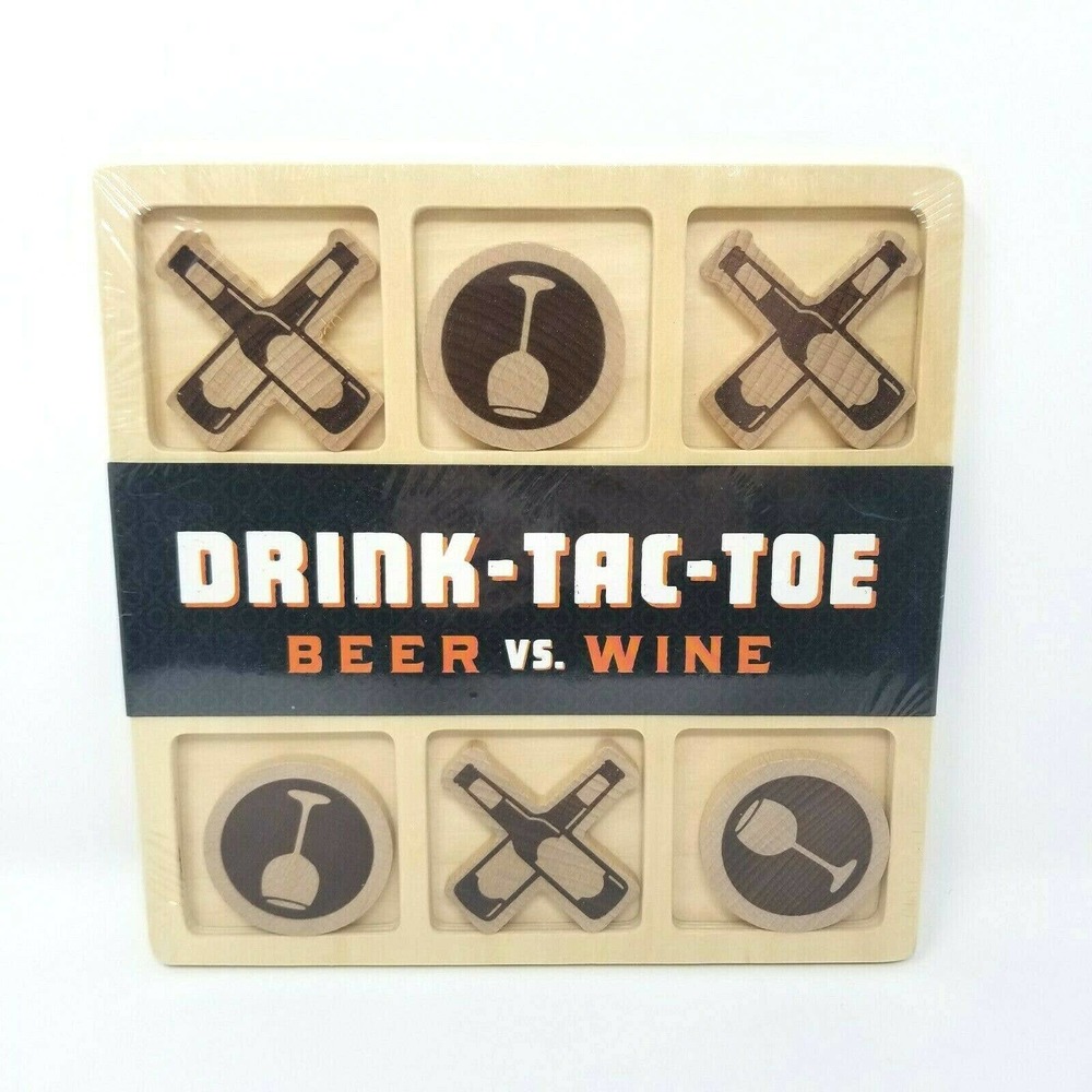 Wooden Drink-Tac-Toe Beer Vs Wine Drinking Game